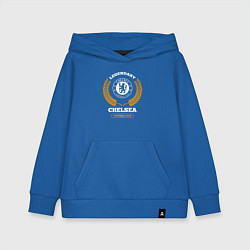 Толстовка детская хлопковая Лого Chelsea и надпись legendary football club, цвет: синий