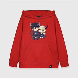 Толстовка детская хлопковая Синий экзорцист - Рин и Сиэми, цвет: красный