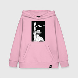 Толстовка детская хлопковая Ван Пис Луффи Монки Д, цвет: светло-розовый