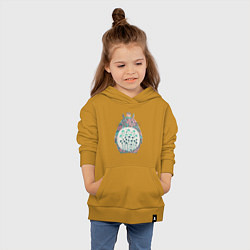 Толстовка детская хлопковая Цветочный Тоторо, цвет: горчичный — фото 2