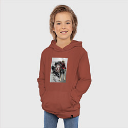 Толстовка детская хлопковая Луффи Монки, цвет: кирпичный — фото 2