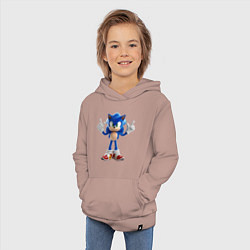 Толстовка детская хлопковая Ёж соник бум, цвет: пыльно-розовый — фото 2