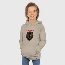 Толстовка детская хлопковая Рык медведя Россия, цвет: миндальный — фото 2
