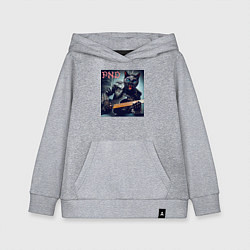 Детская толстовка-худи Чёрный котяра - панк гитарист