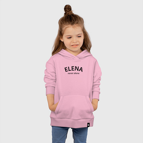 Детская толстовка-худи Elena never alone - motto / Светло-розовый – фото 4