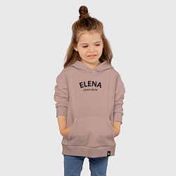 Толстовка детская хлопковая Elena never alone - motto, цвет: пыльно-розовый — фото 2