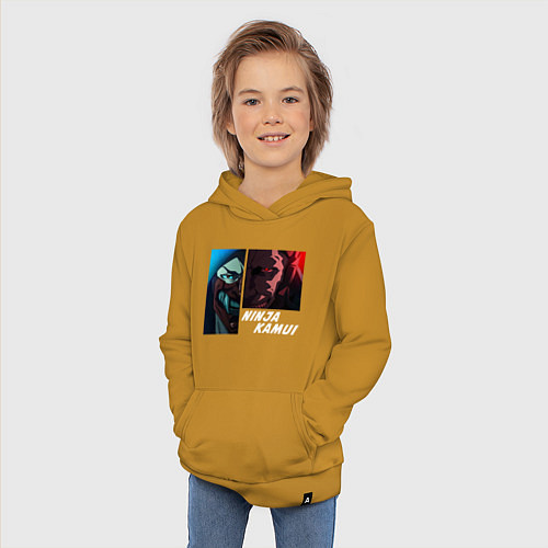 Детская толстовка-худи Ниндзя Камуи - Хитан / Горчичный – фото 3