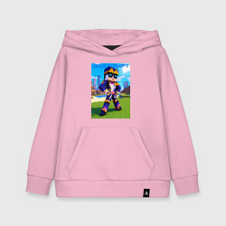 Толстовка детская хлопковая Jotaro Kujo and Minecraft - collaboration, цвет: светло-розовый