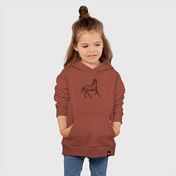 Толстовка детская хлопковая Жеребец новогодний, цвет: кирпичный — фото 2
