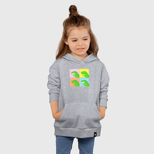 Детская толстовка-худи Дракончики в стиле поп-арт комикса / Меланж – фото 4