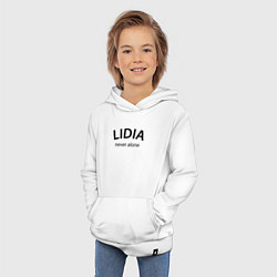 Толстовка детская хлопковая Lidia never alone - motto, цвет: белый — фото 2