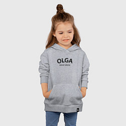 Толстовка детская хлопковая Olga never alone - motto, цвет: меланж — фото 2