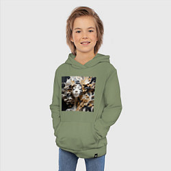 Толстовка детская хлопковая Девушка из акрила, цвет: авокадо — фото 2