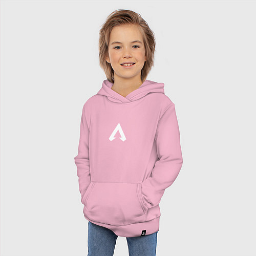 Детская толстовка-худи Logo apex / Светло-розовый – фото 3