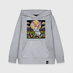 Толстовка детская хлопковая Пасха при луне, цвет: меланж