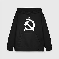 Толстовка детская хлопковая Белый серп и молот, цвет: черный