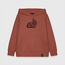 Толстовка детская хлопковая Зайченок в шапке, цвет: кирпичный