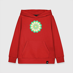 Толстовка детская хлопковая Мандала зеленых оттенков, цвет: красный