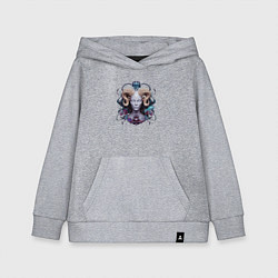 Толстовка детская хлопковая Девушка-демон, цвет: меланж