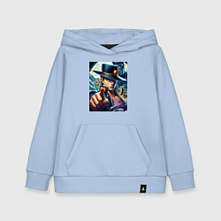 Толстовка детская хлопковая Jojo and his new stand ai art fantasy, цвет: мягкое небо