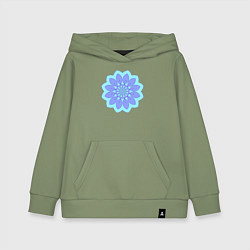 Толстовка детская хлопковая Сиреневая мандала цветок, цвет: авокадо