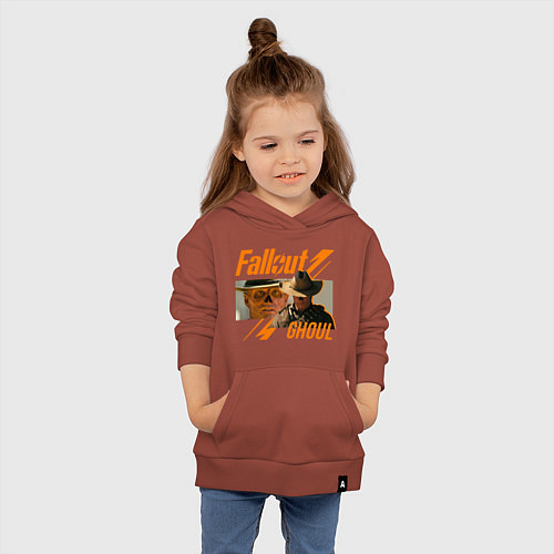 Детская толстовка-худи Fallout - ghoul / Кирпичный – фото 4