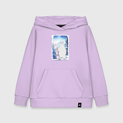 Толстовка детская хлопковая Медвежий сноуборд, цвет: лаванда