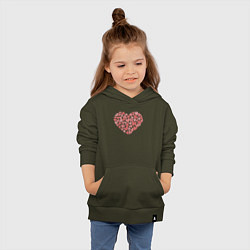 Толстовка детская хлопковая Hearts love, цвет: хаки — фото 2