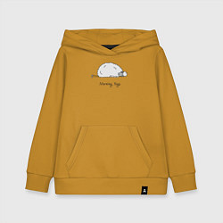 Толстовка детская хлопковая Йога овечки, цвет: горчичный