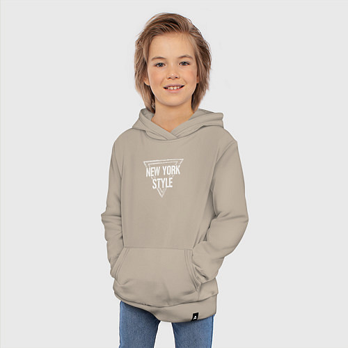 Детская толстовка-худи Нью-Йоркский стиль / Миндальный – фото 3