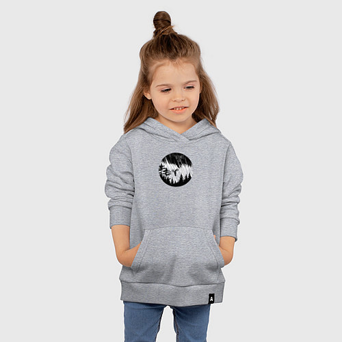 Детская толстовка-худи Осенний велосипедный закат / Меланж – фото 4