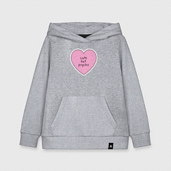 Толстовка детская хлопковая Cute but psycho pink heart, цвет: меланж