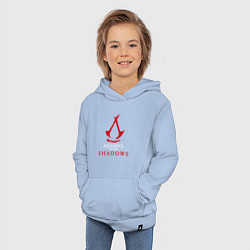 Толстовка детская хлопковая Assassins creed shadows logo, цвет: мягкое небо — фото 2