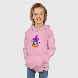 Толстовка детская хлопковая Kitty halloween, цвет: светло-розовый — фото 2