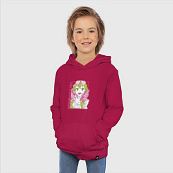 Толстовка детская хлопковая Митсури - Demon slayer Mitsuri, цвет: маджента — фото 2