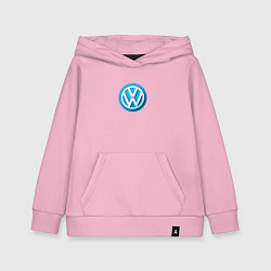 Толстовка детская хлопковая Volkswagen logo blue, цвет: светло-розовый