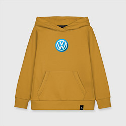 Толстовка детская хлопковая Volkswagen logo blue, цвет: горчичный