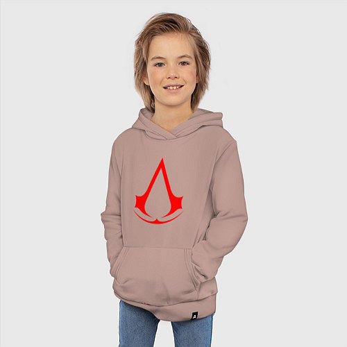 Детская толстовка-худи Red logo of assassins / Пыльно-розовый – фото 3