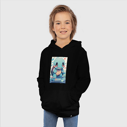 Детская толстовка-худи Покемон Сквиртл / Черный – фото 3