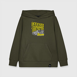 Толстовка детская хлопковая Garage tuning team, цвет: хаки