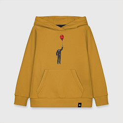 Толстовка детская хлопковая Джентльмен с шариком-головой, цвет: горчичный