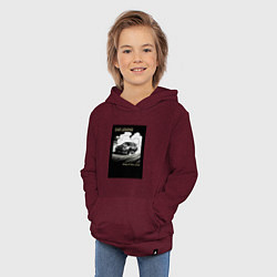 Толстовка детская хлопковая Японский корч, цвет: меланж-бордовый — фото 2