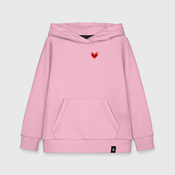 Толстовка детская хлопковая Горящее сердце, цвет: светло-розовый