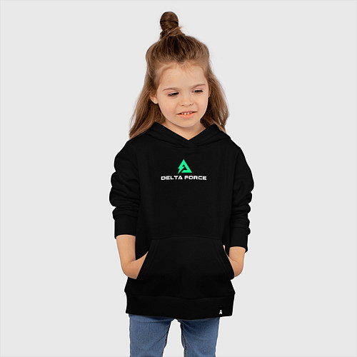 Детская толстовка-худи Delta force hawk ops logo / Черный – фото 4