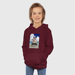 Толстовка детская хлопковая Хвост Феи Хэппи Нацу Драгнил, цвет: меланж-бордовый — фото 2