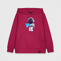 Толстовка детская хлопковая Астронавт с ноутбуком, цвет: маджента