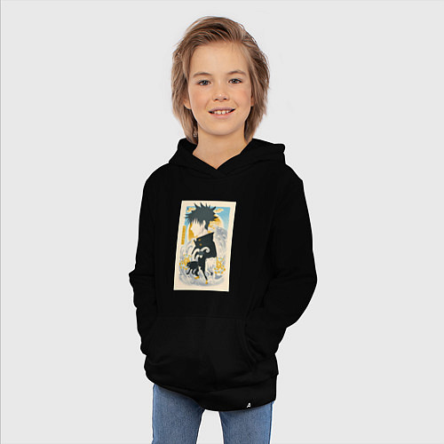 Детская толстовка-худи Магическая битва Мэгуми Фусигуро тень / Черный – фото 3
