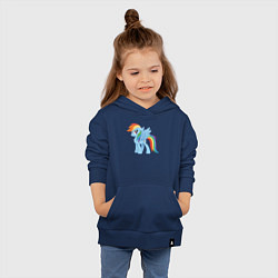 Толстовка детская хлопковая Рейнбоу Дэш из My Little Pony в кино, цвет: тёмно-синий — фото 2