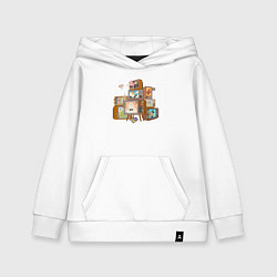 Толстовка детская хлопковая Аня: Семья шпиона, цвет: белый