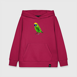 Толстовка детская хлопковая Зеленый попугай, цвет: маджента